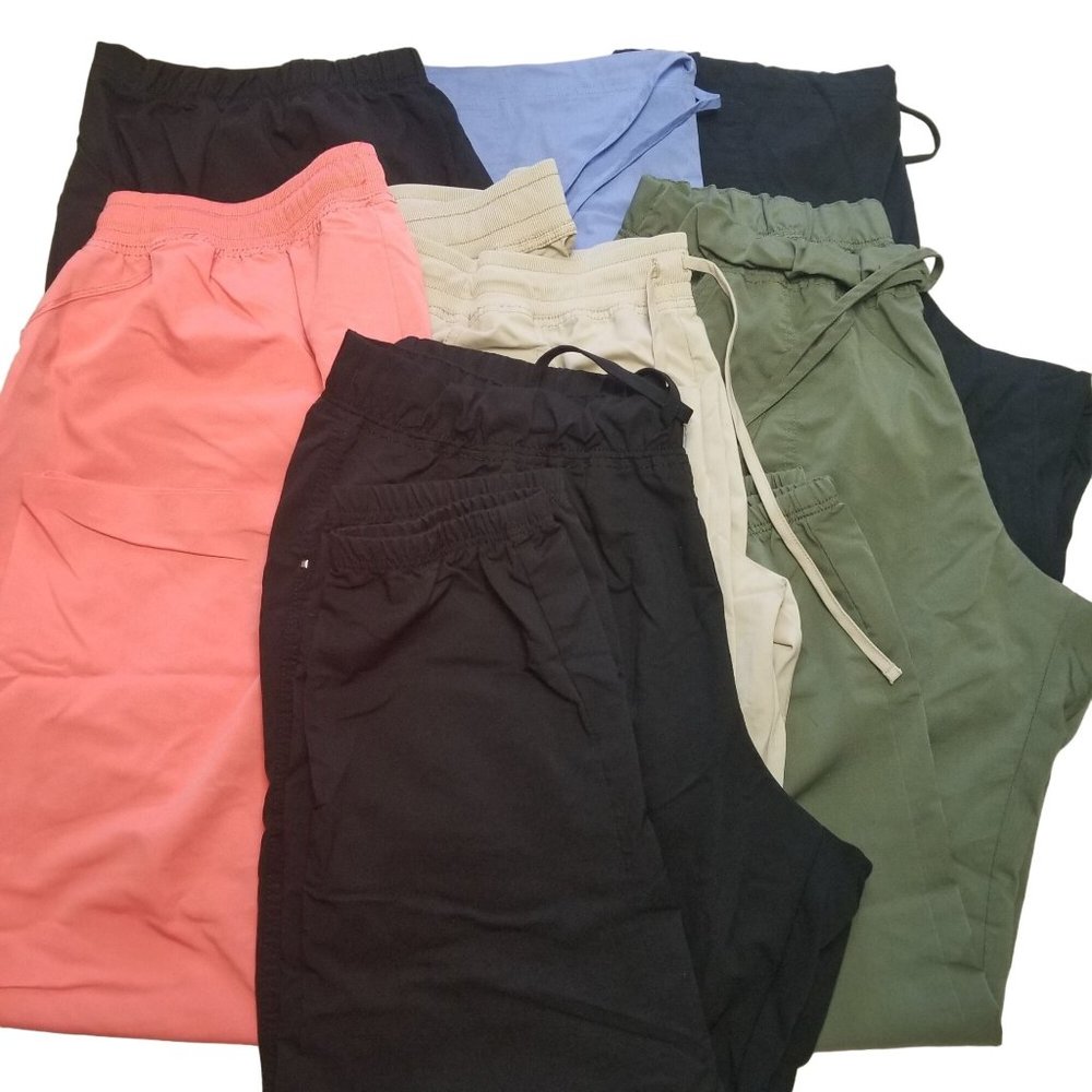 Womens Scrub Bottoms/Pants LOT OF 7 Various Brands Multicolored All Size 2XL